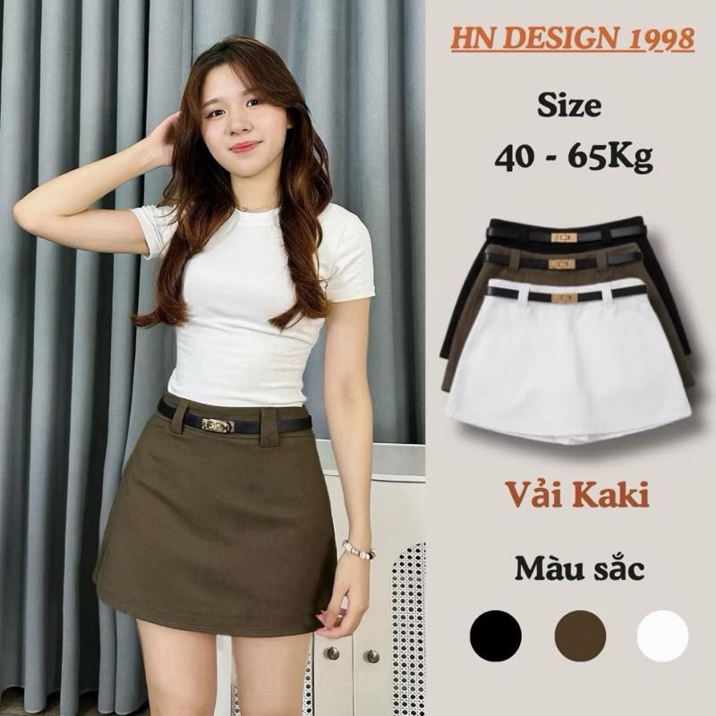 Xả Chân Váy Chữ A Kaki Cạp Cao HN Design Có Quần Bảo Hộ Cùng Chất Thoitrangnu 2812 -Nữ