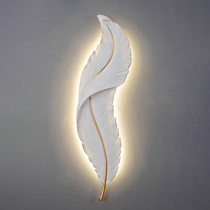 Lampu LED Woldecor Hiyasan Dinding Motif Bulu Angsa 8