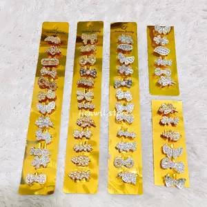 12 pcs bros dagu kecil 2 cm / dagu mini hijab mix motif Muslim