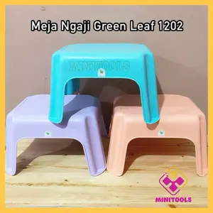 Green Leaf 1202 / Bangku Jongkok Kursi Pendek Kecil / Meja Ngaji Anak Mini Segi Plastik