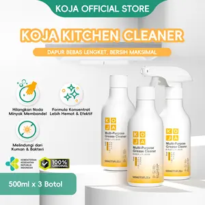 KOJA Pembersih Dapur 500ml×3 Botol | Enzim Bio, Larutkan Minyak Membandel, Lengkap dengan Nozzle