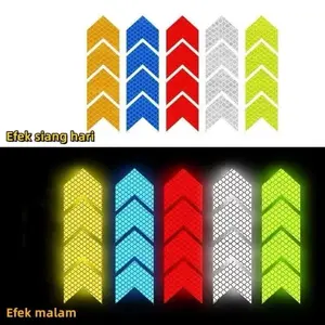 Stiker Panah Sepeda Motor Stiker Refleksi 1 Lembar Isi 10PCS Memantulkan Cahaya Lebih Terang