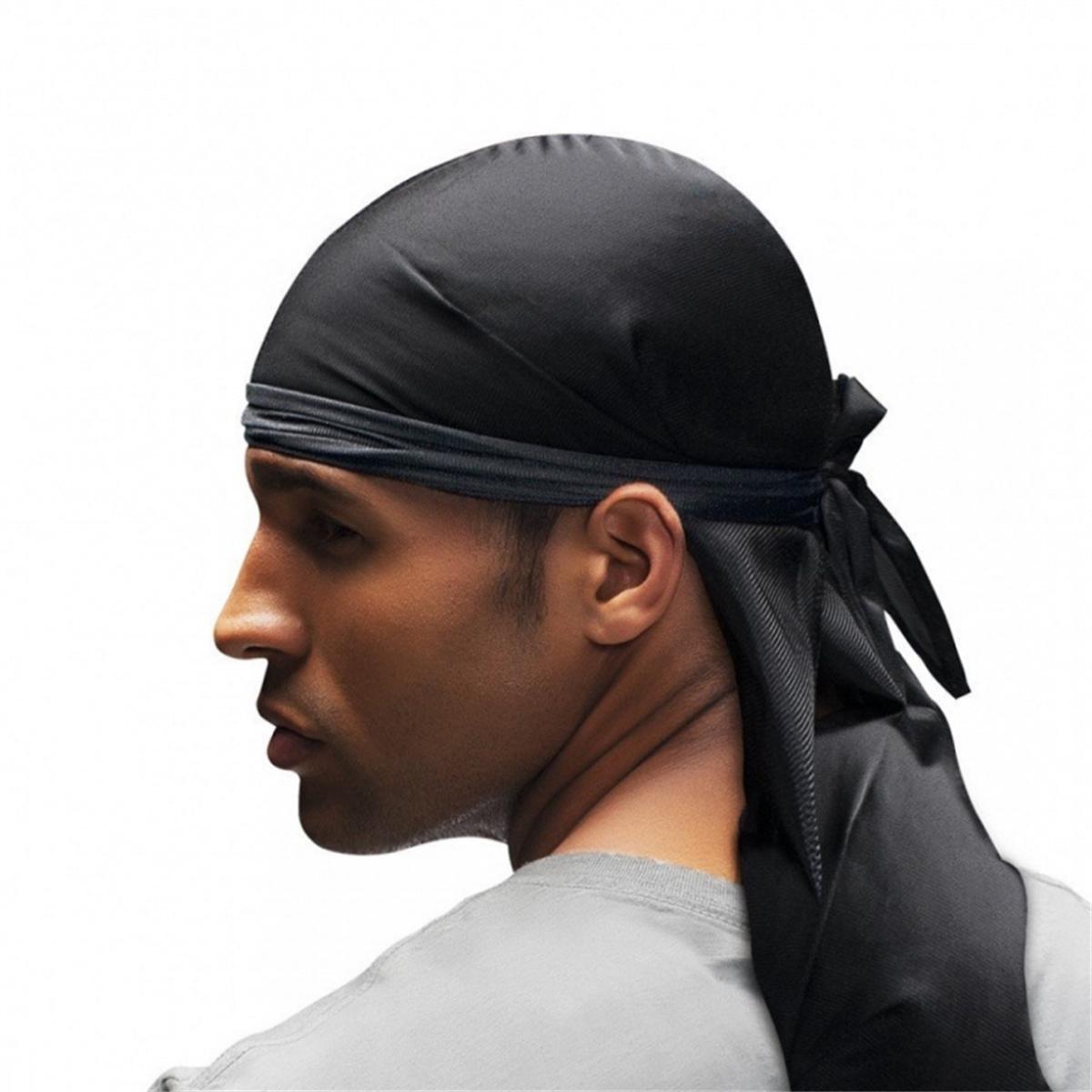 Ikat Kepala Penutup Kepala Bandana Headband - Durag Ekor Panjang Hip Hop Bahan Poliester Tahan Lama Untuk Berkendara Pirate Hat Paling Dicari