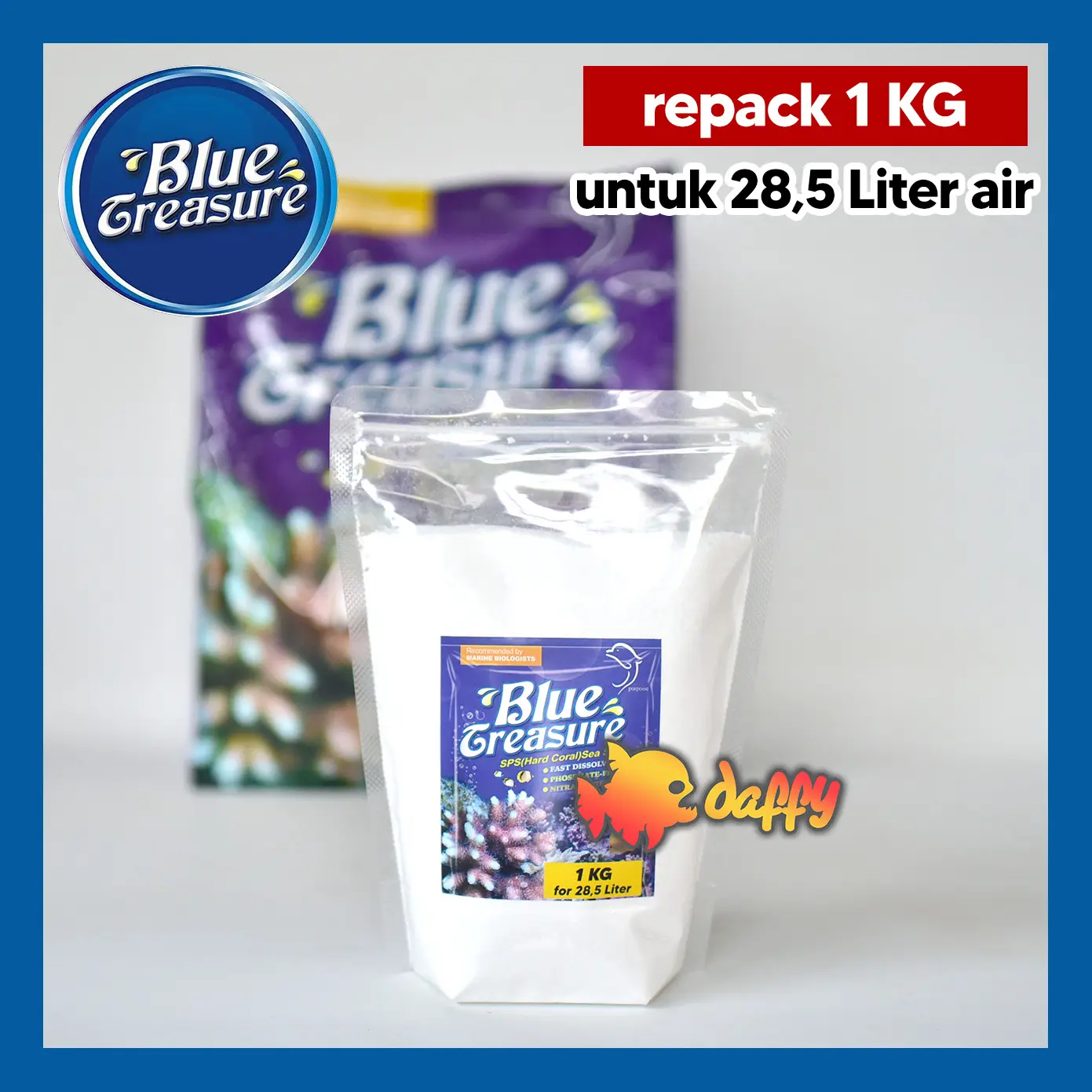 Blue Treasure 1 KG SPS Sea Salt garam ASW air laut sintetis buatan untuk marine reef coral