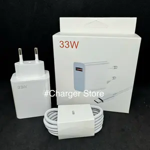 Charger Xiomi 33W 3A Fast Charging Turbo Fast Charger Type C - Micro USB Red Note 8 9 10 11 Mi10 Mi11 9A 9C 10A