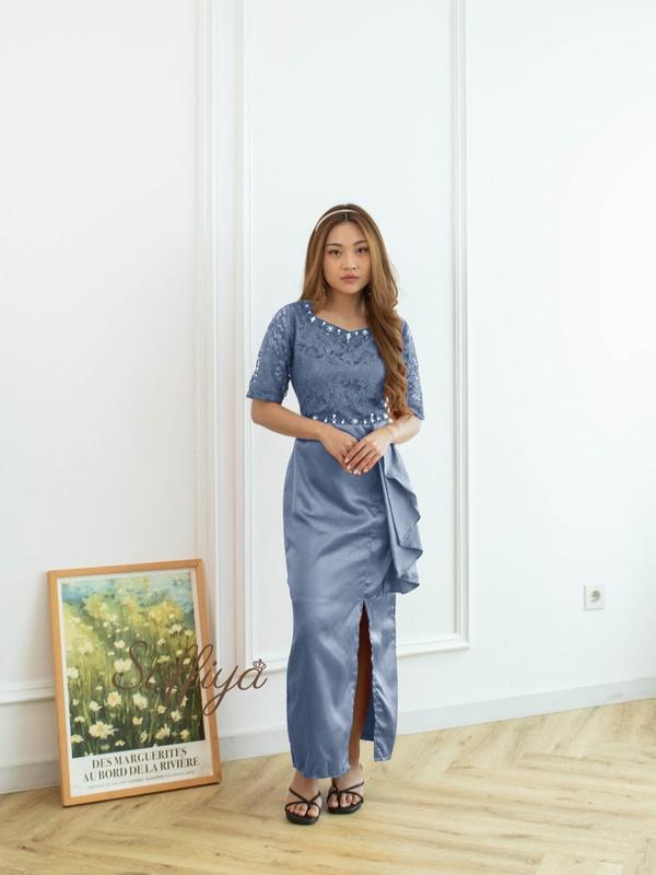 SAFFIYA - Sophia Dress (PREMIUM) / M,L,XL / Dress Pesta Wanita / Dress Natal / dress brukat terbaru / dress mewah 9