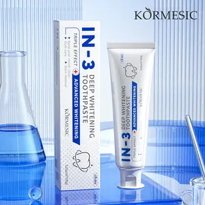 KORMESIC Pasta Gigi Whitening Alami IN-3 Deep Whitening Triple Effect - Pemutih Gigi Lebih Cerah, Perlindungan Gusi Tiga Kali Lipat, Napas Segar Tahan Lama, Aman Tanpa Iritasi!