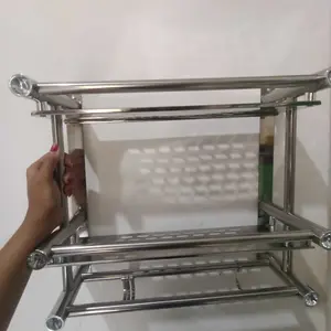 Rak Kamar Mandi Dinding Rak Bumbu Dapur Stainless Steel Gantung Anti Karat