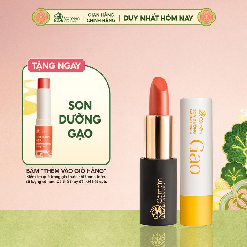 Bộ Chăm Sóc Môi Xinh Son Lụa + Son Dưỡng Thiên Nhiên Cỏ Mềm - Quà tặng ý nghĩa