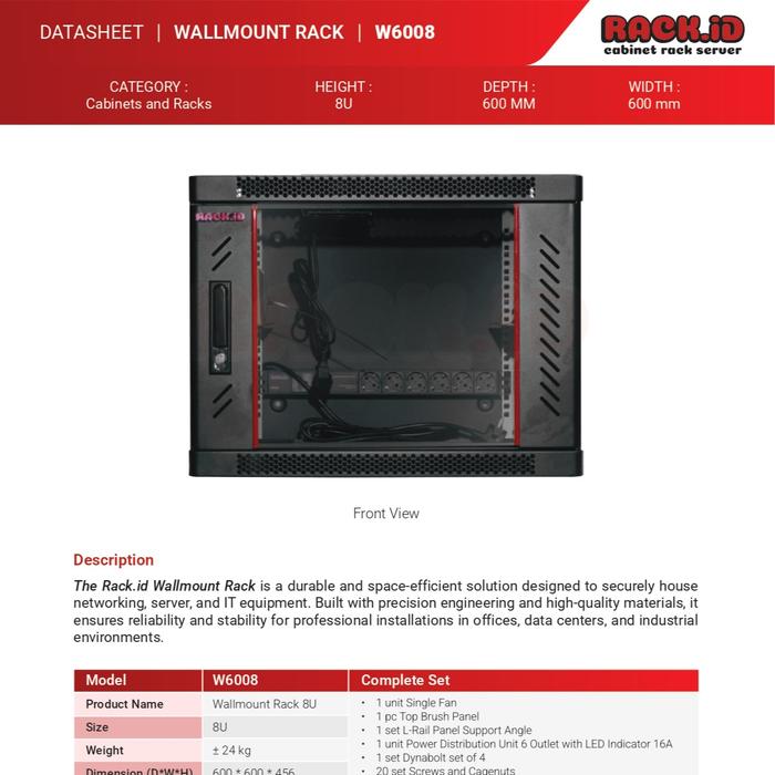 Promo W6008 - WALLMOUNT RACK 8U DEPTH 600MM-RACK.iD Cicil 0% 3x ...