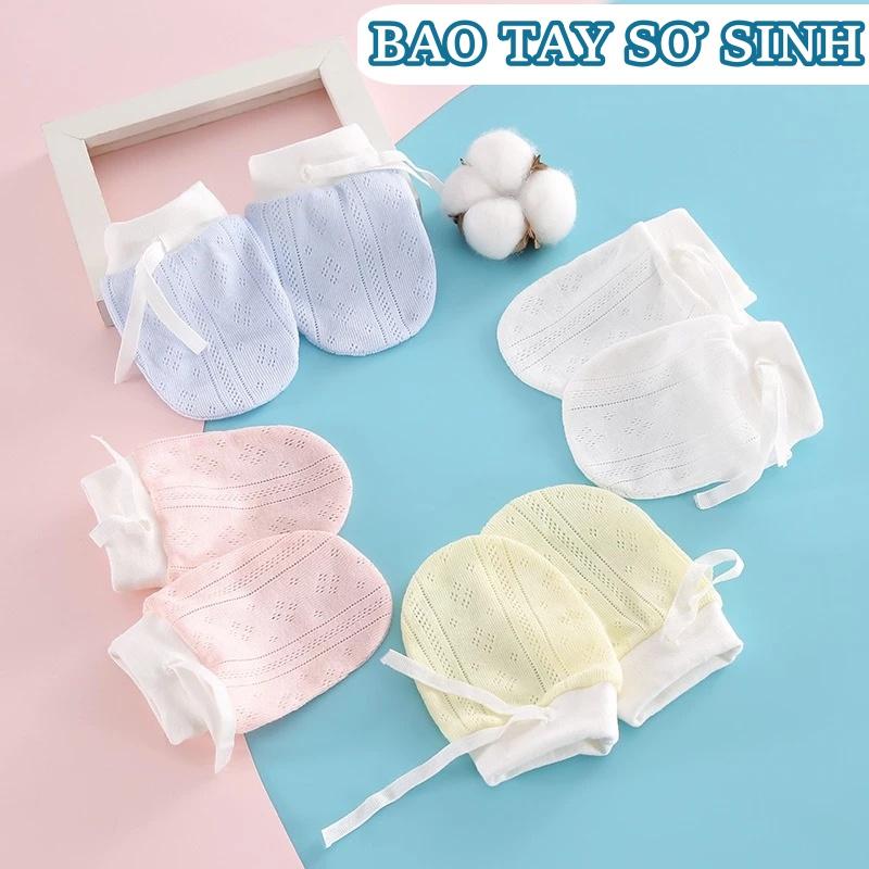 Bao tay thoáng khí cho bé Bao tay sơ sinh dạng lưới thoáng khí chống cào mặt cho trẻ em