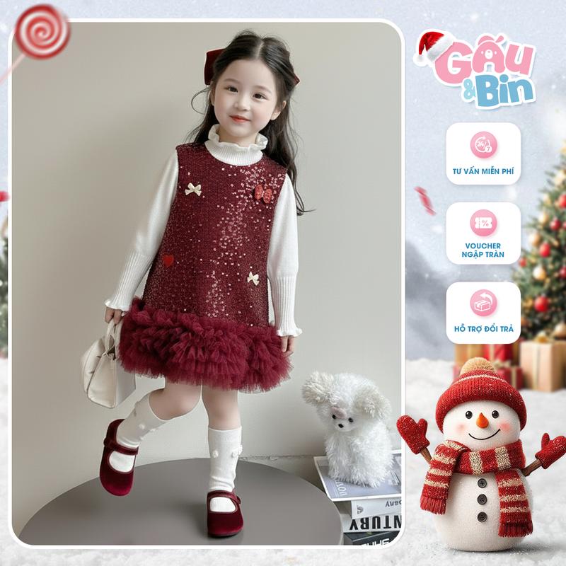    KHÔNG KÈM ÁO   Váy Dạ Sát Nách Chân Bèo Đính Nơ Cho Bé Gái Xinh Xắn Dịu Dàng Phù Hợp Đi Chơi Và Tiệc Có 2 Mẫu Lựa Chọn 