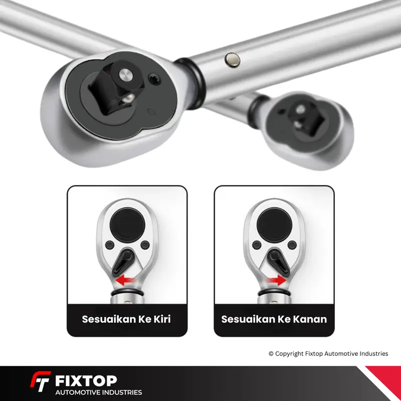 FIXTOP Kunci Torsi Momen 1/2 Inch 10-110 Nm 3/8 Inch 5-25 Nm Torque Wrench Moment Motor Mobil 2