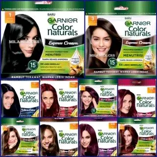 Pewarna Rambut Garnier Hair Color Naturals 30ml - Cat Rambut Dye Bebas Ammonia Berkilau dan Menyala 7