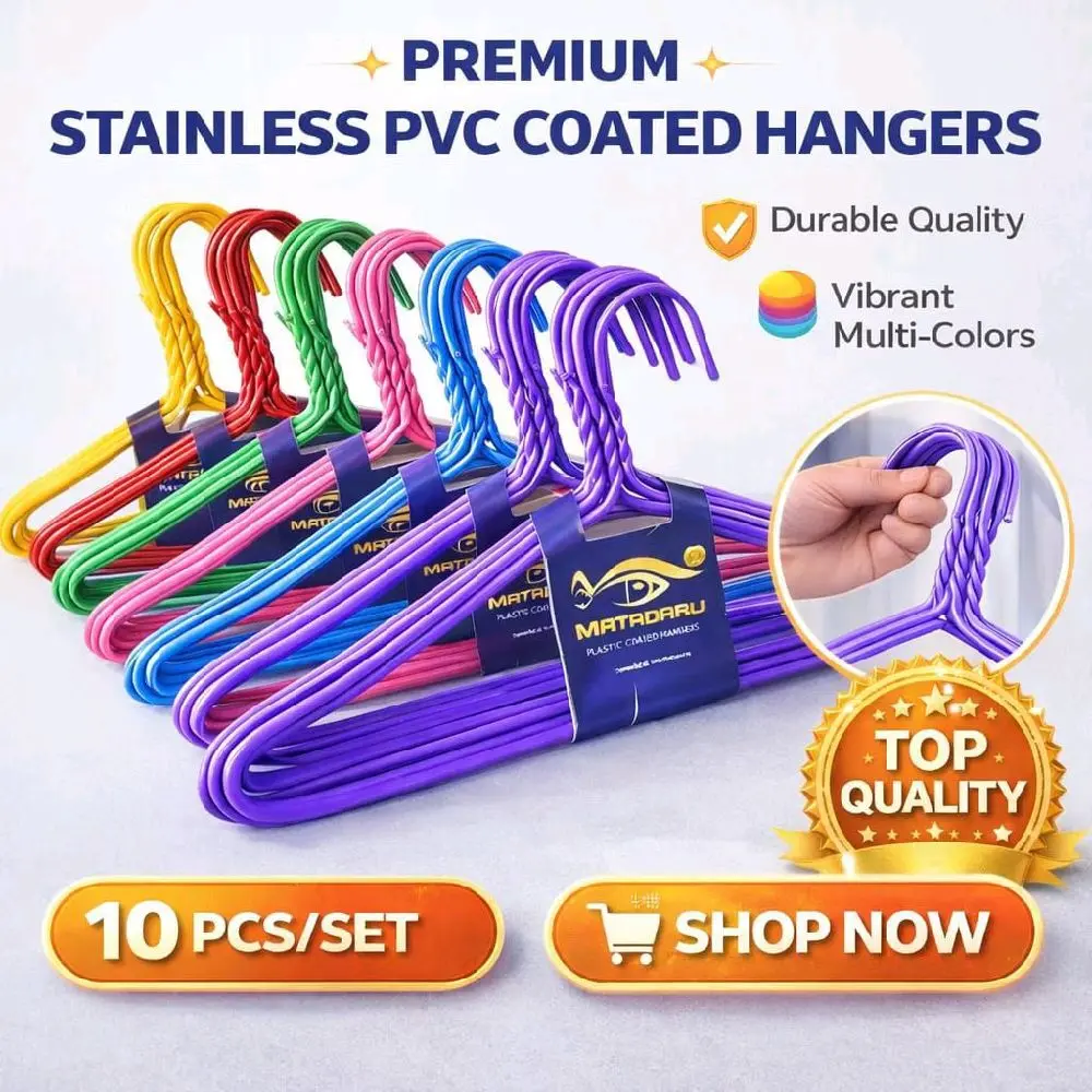(PROMO 50 PCS) Hanger Kawat Warna Lapis PVC Gantungan Baju Anti Karat Stainless Warna Terlaris untuk Pakaian