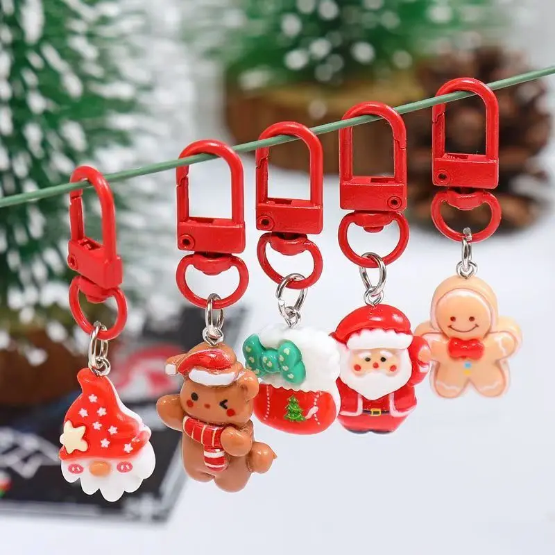 Rantai Kunci Krismas, Reka Bentuk Kartun Comel, Lanjutan dan Baru, Sesuai untuk Beg Gadis, Aksesori Loket Pasangan, Hadiah untuk Teman Wanita Bell