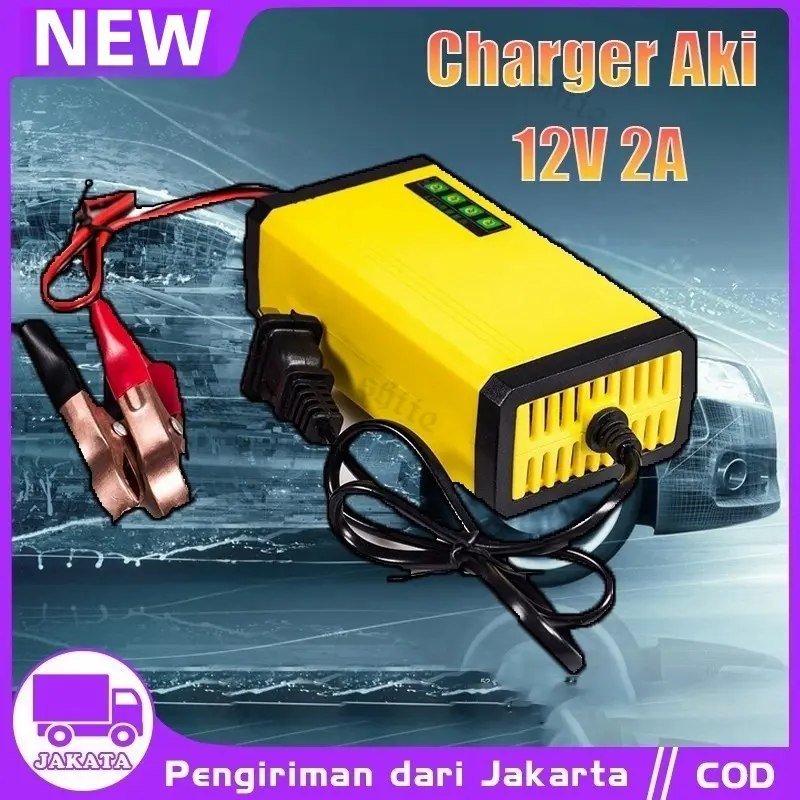 CAS CASAN AKI MOTOR MOBIL 12V 2A 12V/12A PORTABLE OTOMATIS CHARGER ACCU CARGER AKI PORTABLE MOTOR MOBIL Pasokan langsung pabrik
