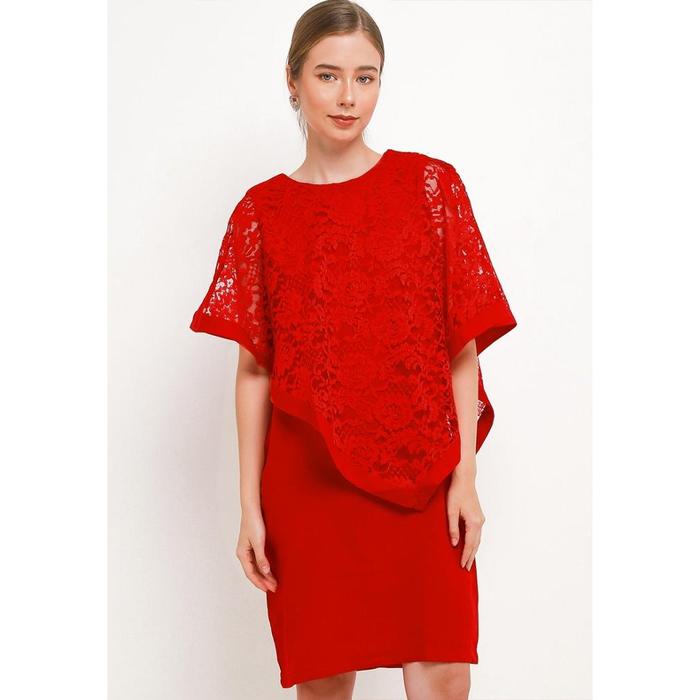 Gambar Wisteria Lace Dress In Red Bulat Casual - L dari Sophistix Store Kota Tangerang Selatan 5 Tokopedia