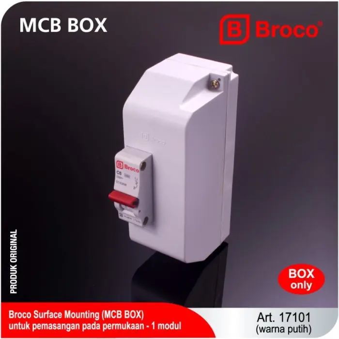 17101 PUTIH BOX MCB BROCO 1-2 GROUP 1-2 GRUP 1-2 GANG 1-2 MCB 1-2G OUTBOW DITEMPEL BROCO - 17101 PUTIH