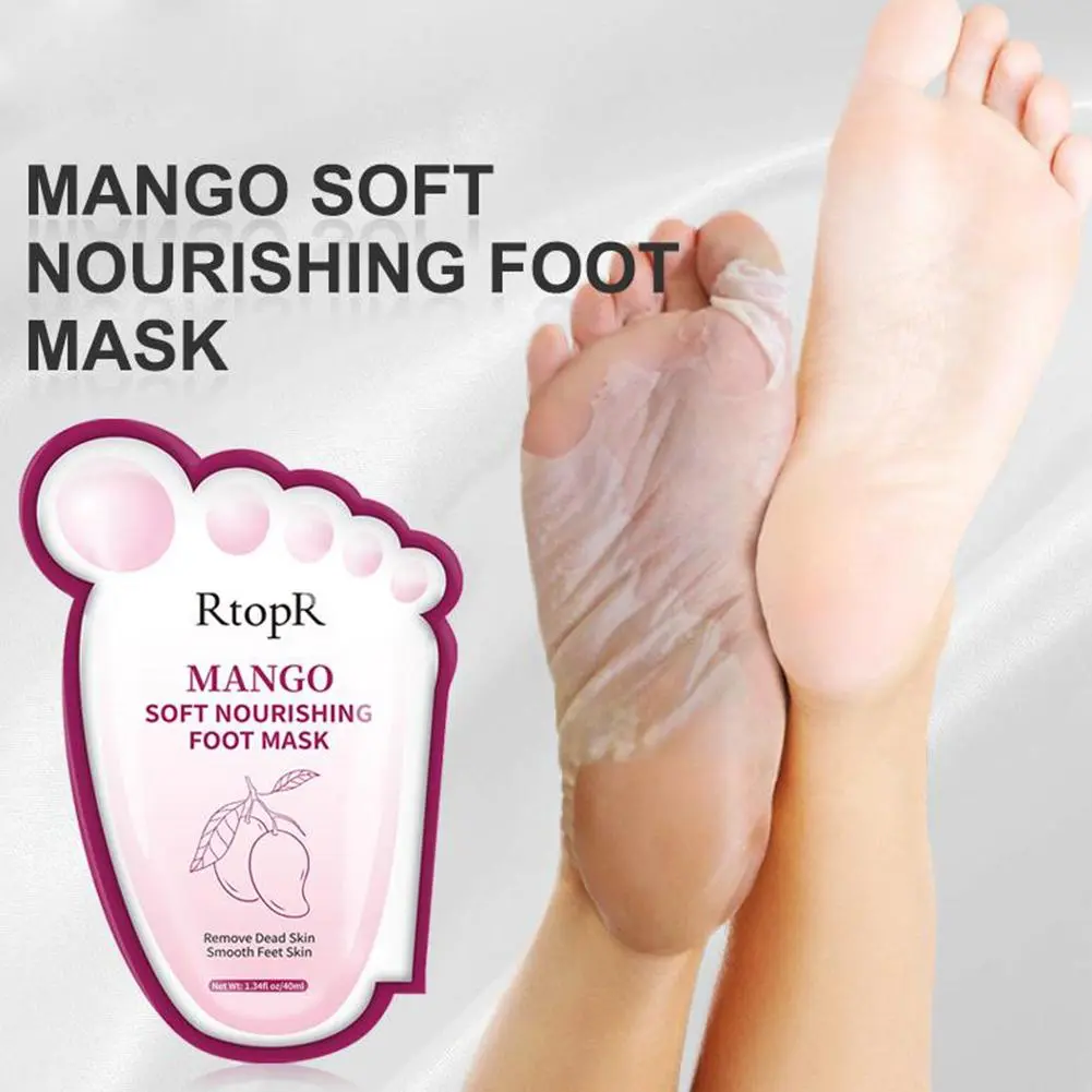 1 Pair Mango Lavender Goat Milk Exfoliating Foot Mask Whitening And Moisturizing Foot Care Removing Dead Skin Exfoliating Cutin Heel Foot Care