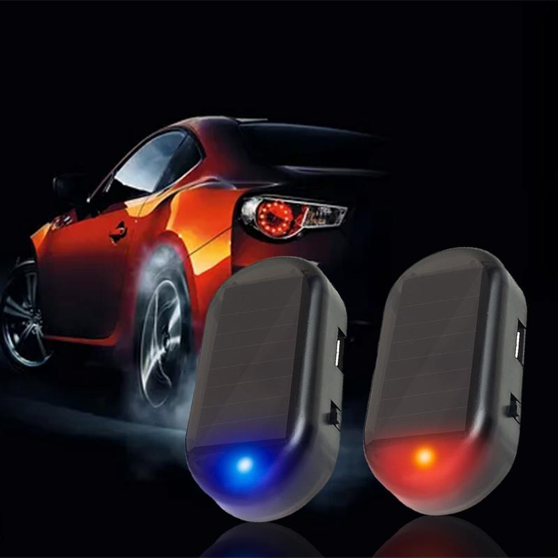 Car Solar Powered Security Dummy Alarm Wireless Warning Anti-Theft Caution Lamps LED Flashing Imitation Decorative Lights 4