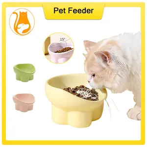 Hugopet Bowl Kaki Tinggi Kucing Anjing Tempat Minum Hewan Peliharaan Pet Bowl Pet Feeder  Minum Makan Anjing Kucing Kelinci Neck Protection