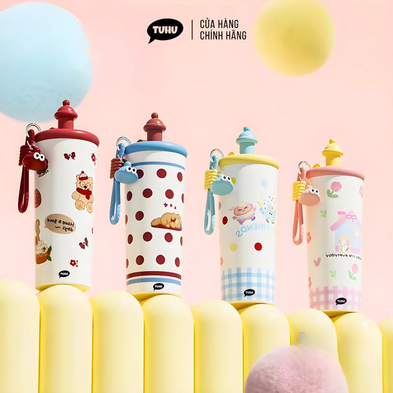 Ly giữ nhiệt BUBU 700ml có ống hút bình giữ nhiệt inox 316 cao cấp thép không gỉ sét - TUHUHOUSE