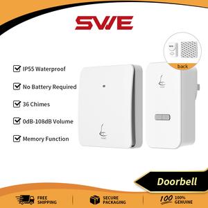 Loceng Pintu Tanpa Wayar, SWE, Kalis Air, Frekuensi 433, Penggera Isyarat Melalui Dinding, Sesuai untuk Ambulans, Loceng Pintu Security