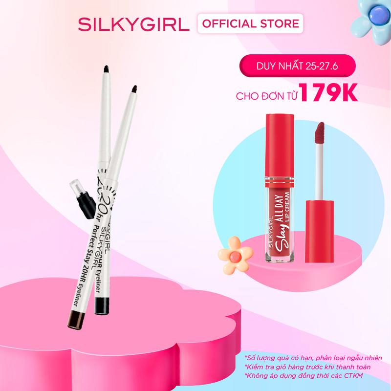 Chì Kẻ Viền Mắt Silkygirl Perfect Stay 20HR Eyeliner 0.28g Mỹ Phẩm Trang Điểm Chì Kẻ Mắt Gel Lâu Trôi Bút Kẻ Bọng Mắt