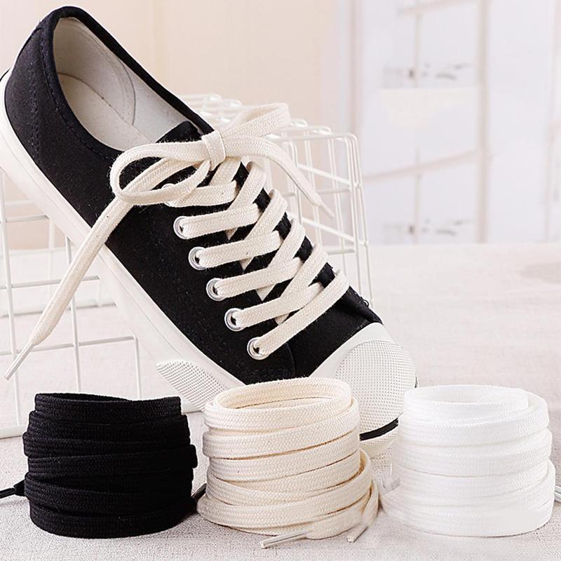 Dây Giày Bệt Bằng Cotton, 1 Đôi, Dây Giày Vải, Màu Trơn Phong Cách Thường Ngày Đơn Giản Và Dễ Phối Đồ Thích Hợp Cho Giày Thể Thao, Dành Cho Nam Và Nữ, Thông Dụng 0