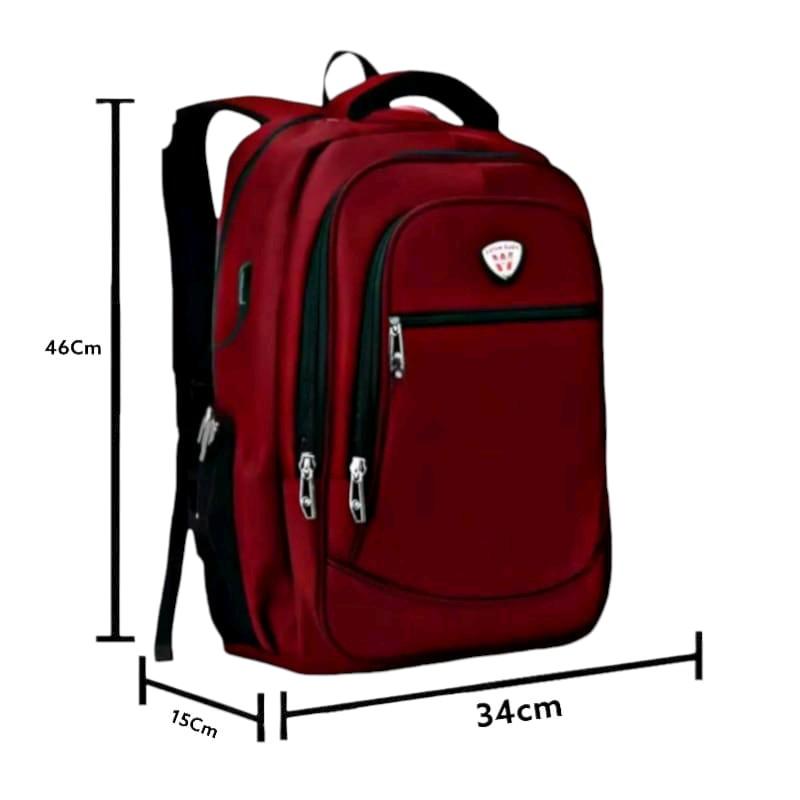 Tas Ransel Laptop Polo Pria Dan Wanita ,SMP,SMA,KULIAHAN,Terbaru TermurahBisa Cod[MERAH] sekolah 1