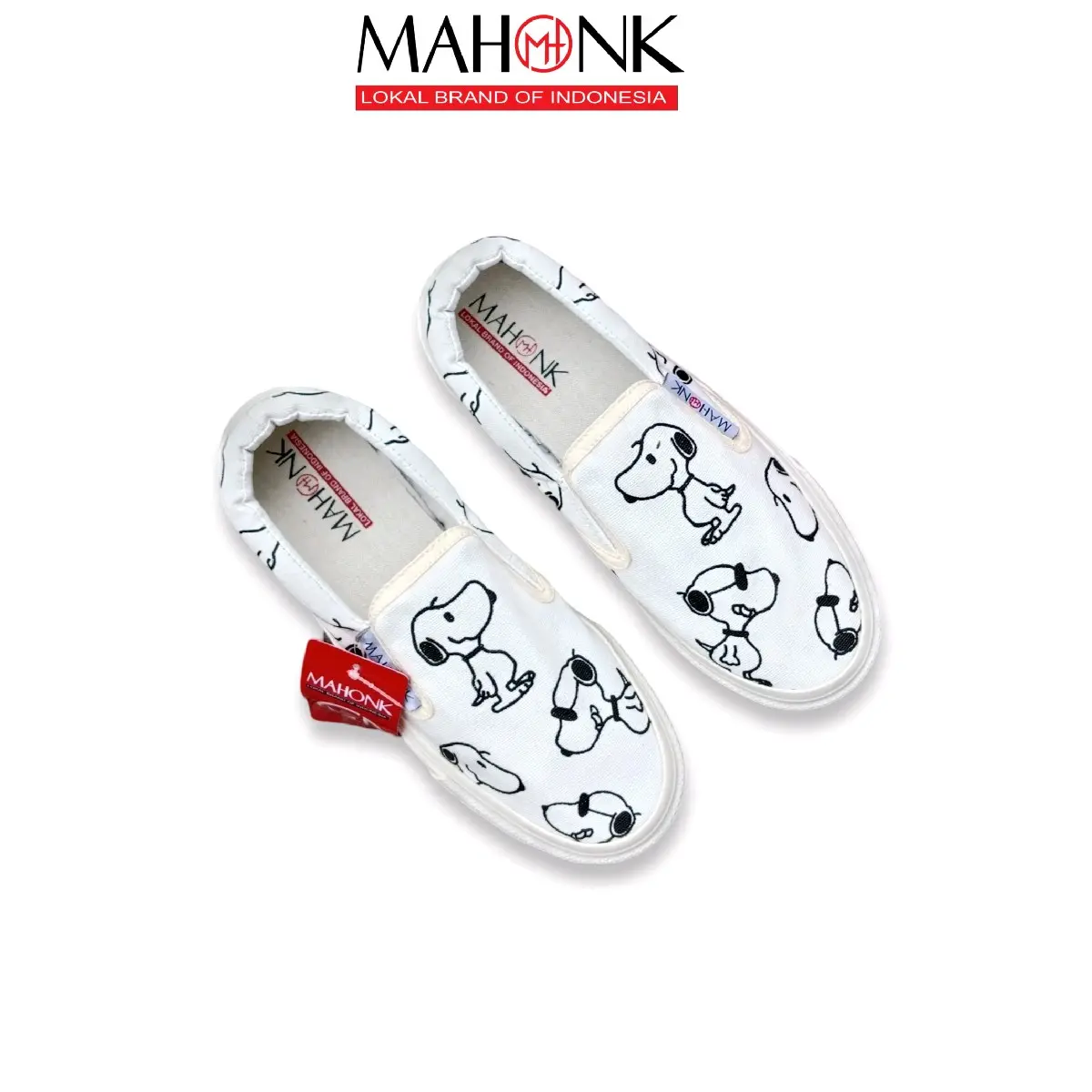 SEPATU MAHONK-SLIP ON SNP WHITE PRIA WANITA ORIGINAL LOKAL BRAND Flat Shoes Sneakers Kasual Slip-Ons & Flat Shoes