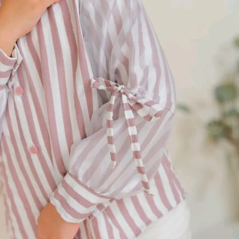 3-12 TAHUN KEMEJA ANAK OVERSIZE ORGANZA KEMEJA ANAK MOTIF SALUR Fashion 5