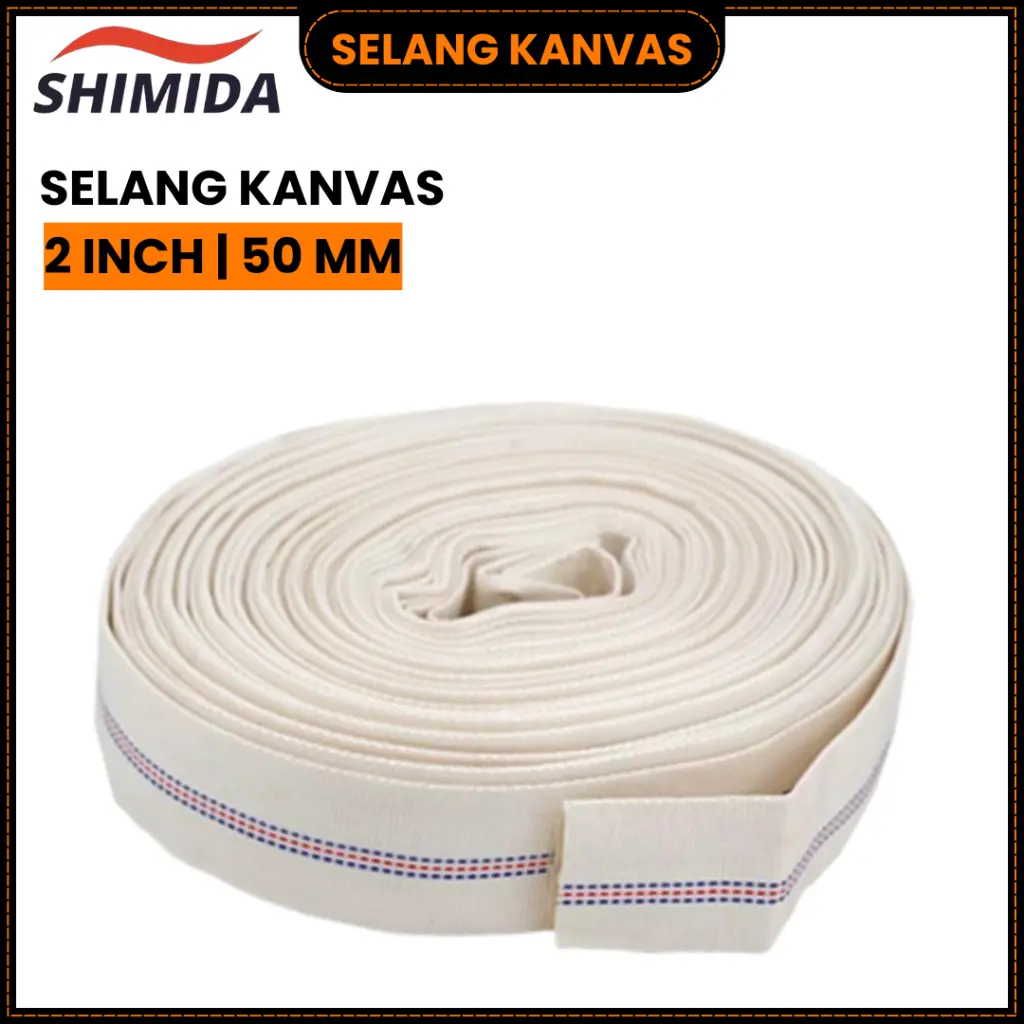 Shimida Selang Air Kanvas Layflat 1, 1.5, 2, 3, 4 Inch Per 10 - 30 Meter Selang Irigasi Petanian Kolam Ikan Tebal Anti Sobek