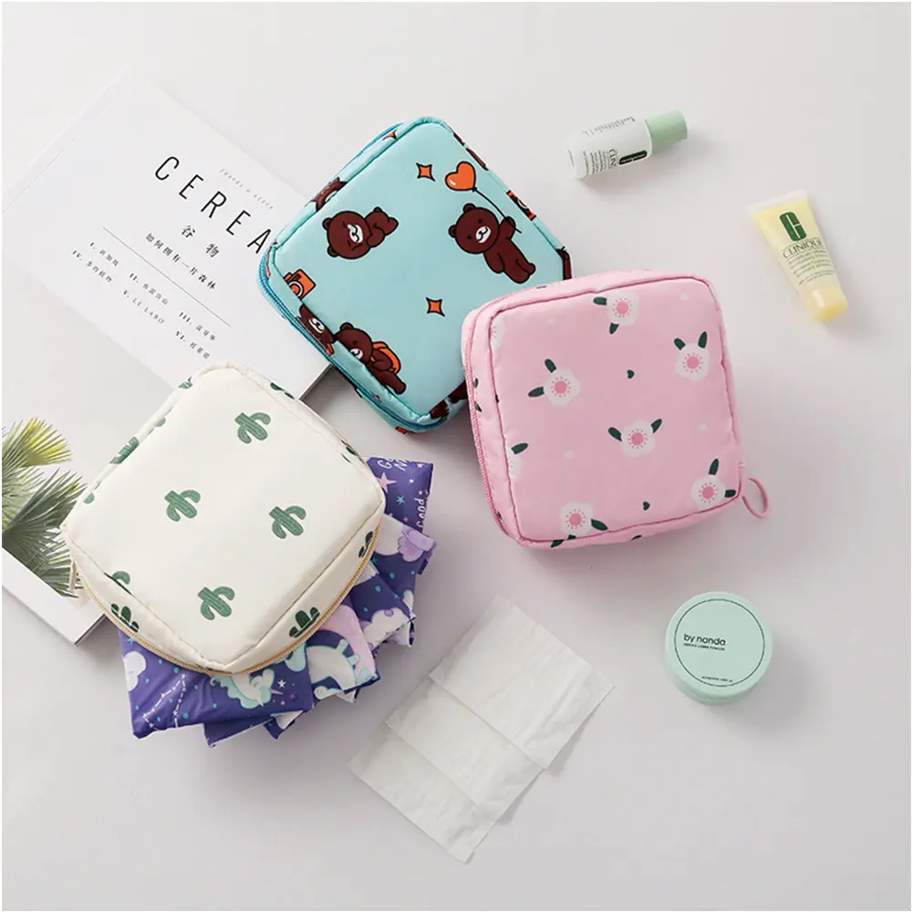 Portable Sanitary Pads Bag Large Napkin Storage Bags
