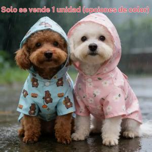 1 pieza: impermeable chubasquero con capucha y estampado lindo para mascotas, chaqueta impermeable con capucha para perros medianos y pequeños, ropa exterior elegante para perros, perfecta para días lluviosos