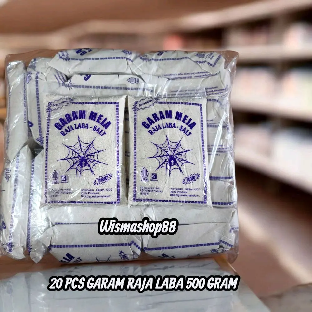 20 PCS GARAM DAPUR CAP RAJA LABA - LABA KEMASAN 500 GRAM / GARAM BERYODIUM / GARAM / GAREM