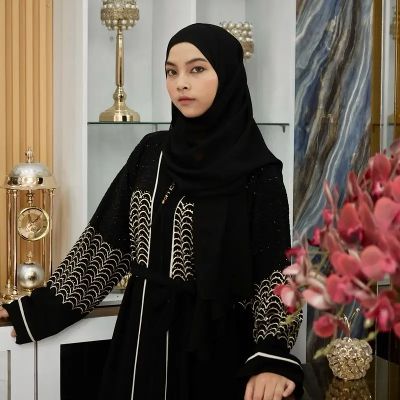 Abaya kameela sworovski free pasmina