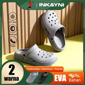 INKAYNI Sendal Baim Pria Dewasa Size 40-45  Anti Slip Karet EVA Nyaman Dipakai Tahan Pakaian Sandal Dasar Tebal Anti Bau Sepatu sandal untuk dalam rumah dan luar ruangan Memakai sepatu sendal jepit Sandal sederhana