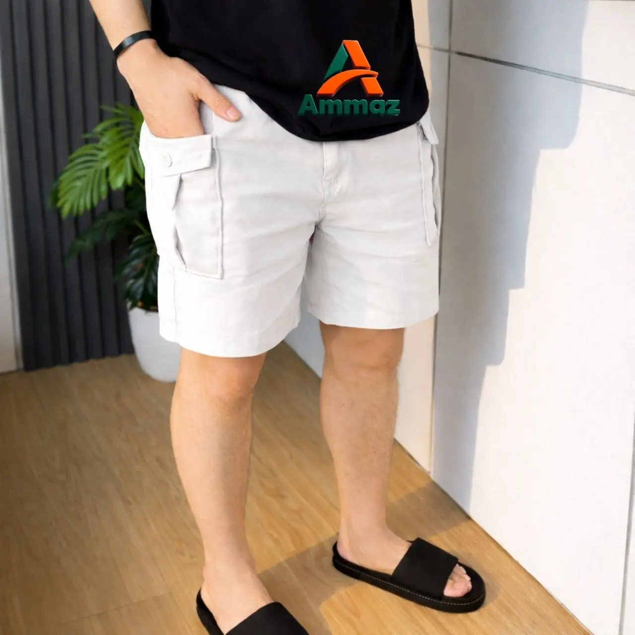 Cargo Pendek Putih Bw Stretch