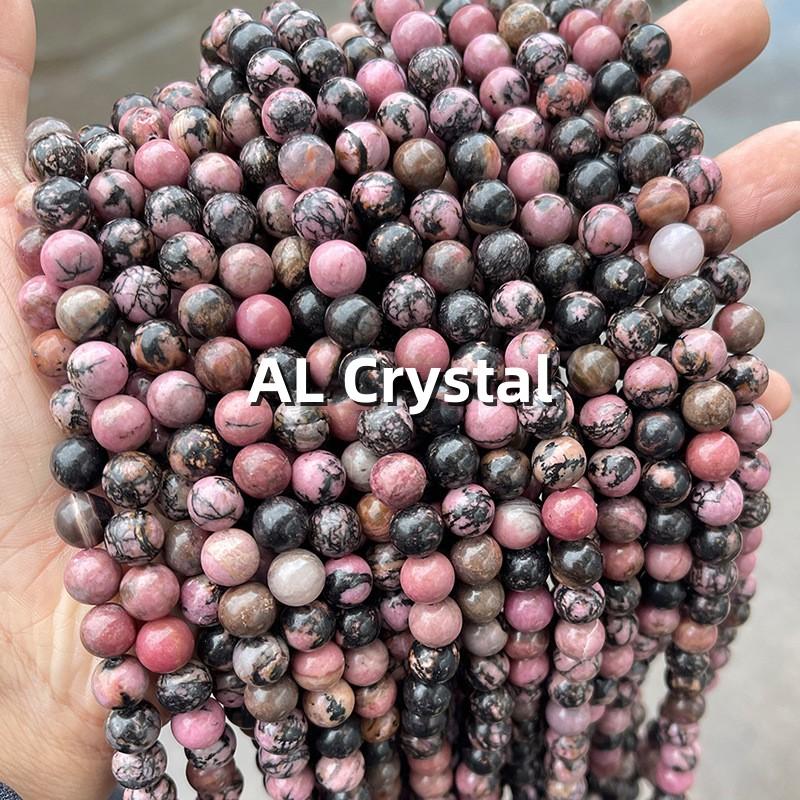 8mm Rhodonite Bracelet Beads Handmade Natural Pink Rhodonite - TikTok ...