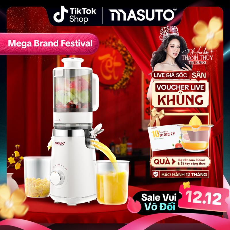 Mua trên live giá rẻ Máy ép chậm trái cây Masuto MSFRESH - BESTSELLER - ép nguyên quả kiệt bã dung tích 0,6l bảo hành 12 tháng Không Xay Sinh Tố
