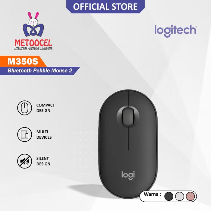 Gambar Logitech Pebble 2 M350s Mouse Wireless Bluetooth Slim Silent dari Metoocel Solo Kota Administrasi Jakarta Barat Tokopedia
