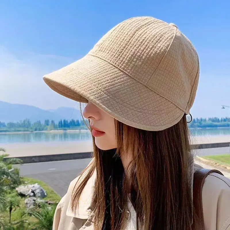 Mũ Bóng Chày, Phong Cách Bánh Quế Mới, Màu Trơn Dành Cho Phụ Nữ Và Trẻ Em Gái, Mũ Cưỡi Ngựa Rộng Vành Mùa Thu Và Mùa Xuân, Mũ lưỡi Trai chống nắng Có Thể Điều Chỉnh Ngoài Trời 0