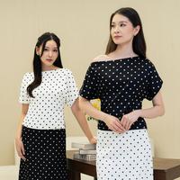 Gambar Chocochips - Helia Top / Gretel Skirt / Atasan Wanita Lengan Pendek / Motif Polkadot Model Neckline Asymmetric - [TOP] Black, S dari Chocochips Boutique Kota Administrasi Jakarta Barat 1 Tokopedia