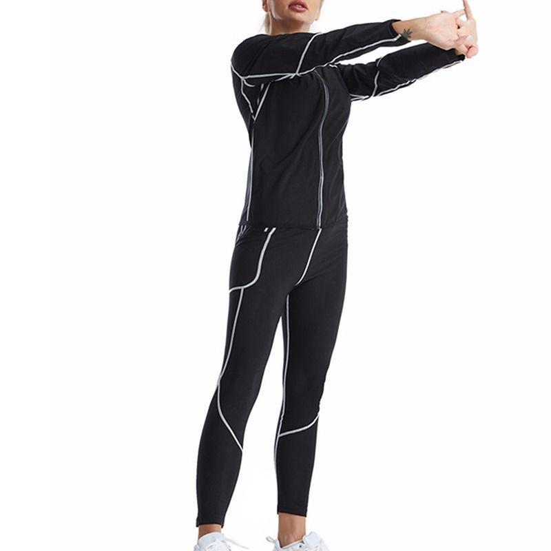 Product Introduction of Sauna Suit Set Sweat Suit for women Long Sleeve Zipper Shirt and Leggings for Comfort and Performance Workout Top Slimming Sauna Shirt Weight Loss Compression fast sweating track suit Gym Weightlifting Running Fitness Cycling Yoga Pilate 16