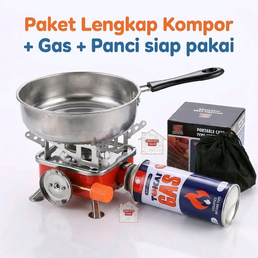 Paket Murah Kompor Camping Kotak Portable & Gas Portable Untuk Kebutuhan Outdoor siap pakai