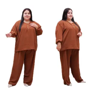 SETELAN CELANA PANJANG LENGAN 7/8 WANITA BUSUI BAHAN KRINGKEL JUMBO Baju Kancing Nyaman Kantor Kerja