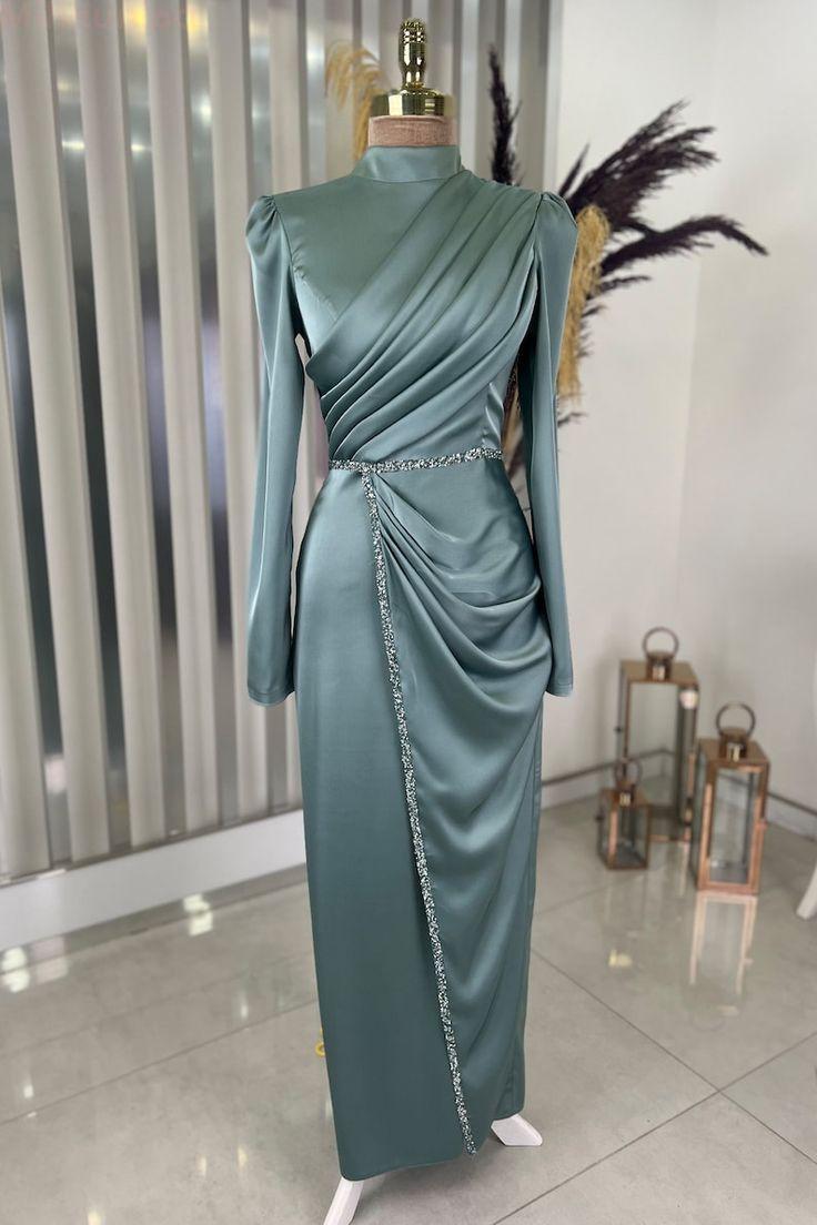 Product Introduction of Salsa Dress - Dress kondangan kekinian - dress turki - dress lebaran - dress Bridesmaid -Gamis Pesta Wanita Muslim Gaun Remaja Simple Mewah - dress Satin Payet Rempel 37