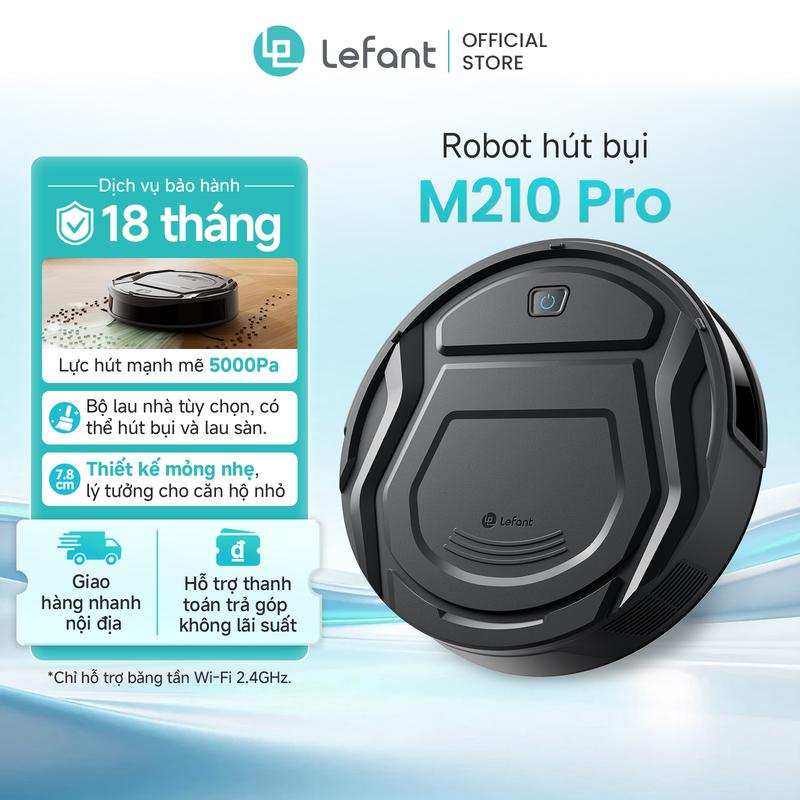 Lefant M210P Robot hút bụi thông minh Hút mạnh 5000Pa Điều khiển qua…